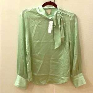 Green jcrew silk blouse